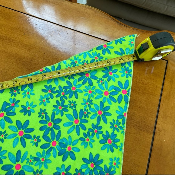 Sarong - Sunsets separates lime green/blue Flower Vintage circa 1990s sarong - Picture 7 of 8